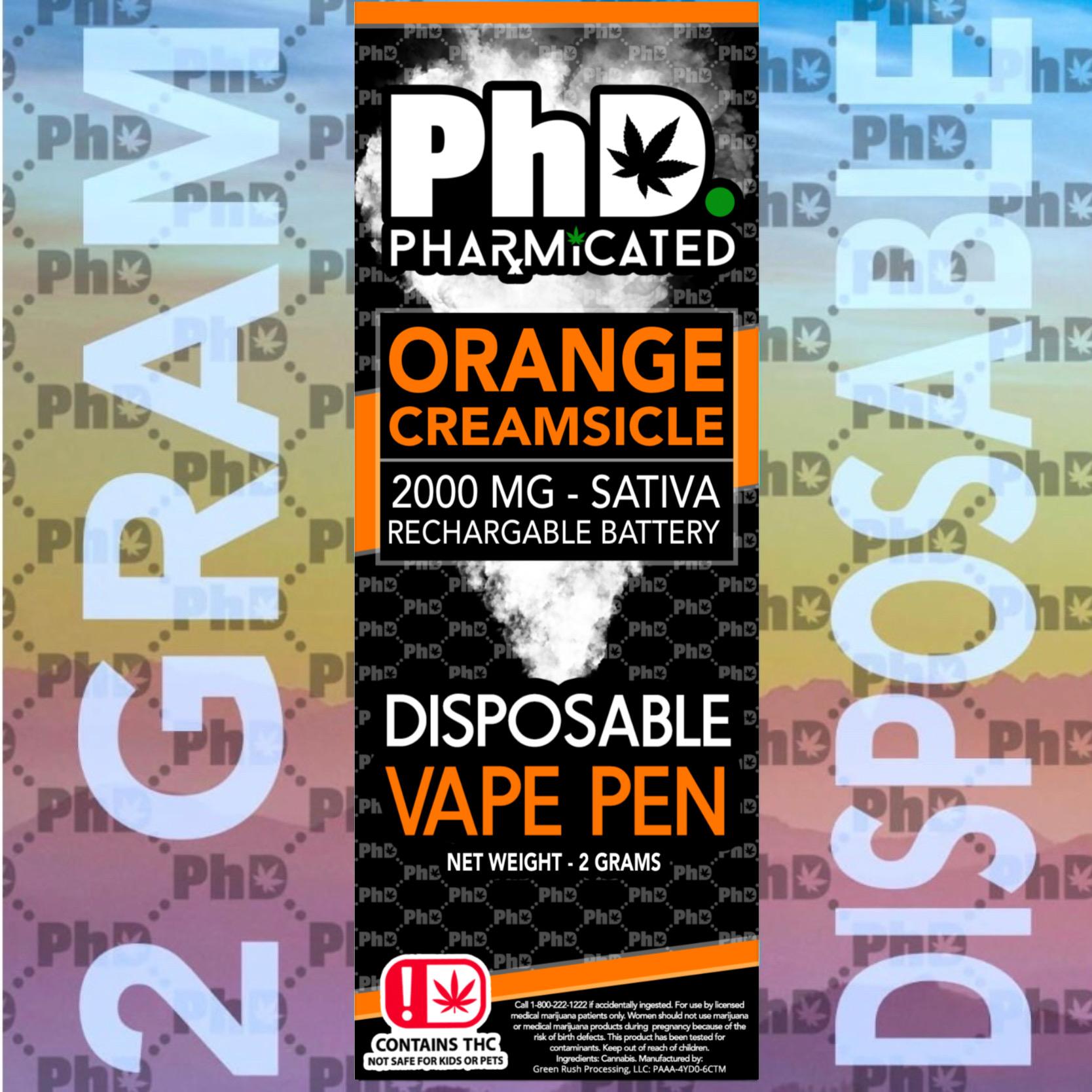 Photograph of product: Pharmicated- Disposable Vape-Orange Creamsicle