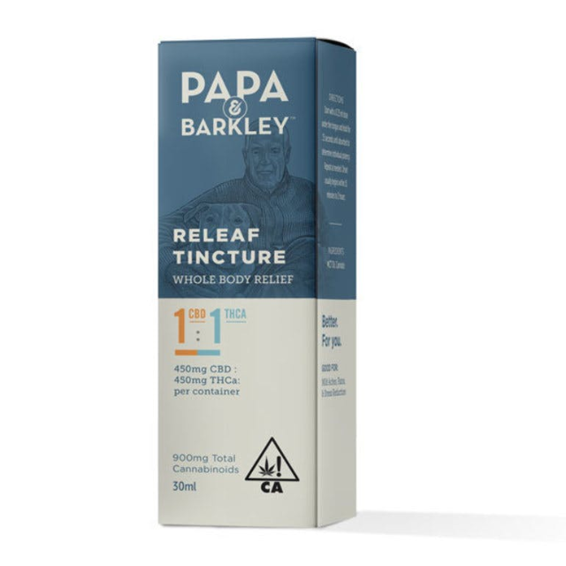 Photograph of product: 1:1 TH-ouiA RELEAF TINCTURE 30ML - PAPA & BARKLEY