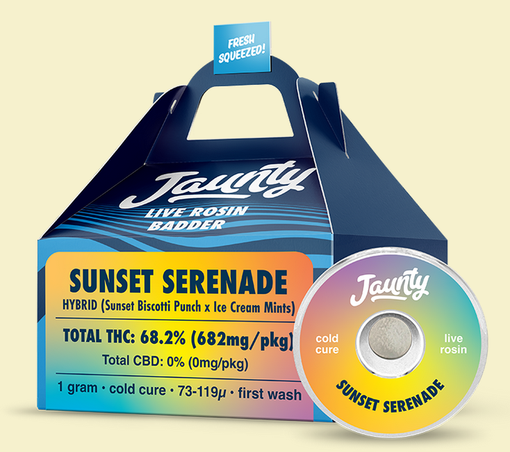 Photograph of product: Sunset Serenade Live Rosin Badder | Hybrid | Jaunty