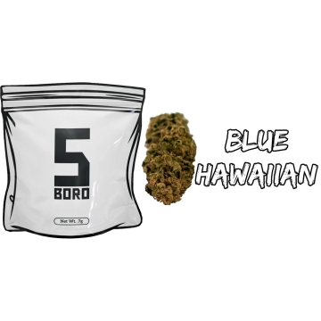 Photograph of product: 5 Boro I Flower I Blue Hawaiian Dime Bag - .7g