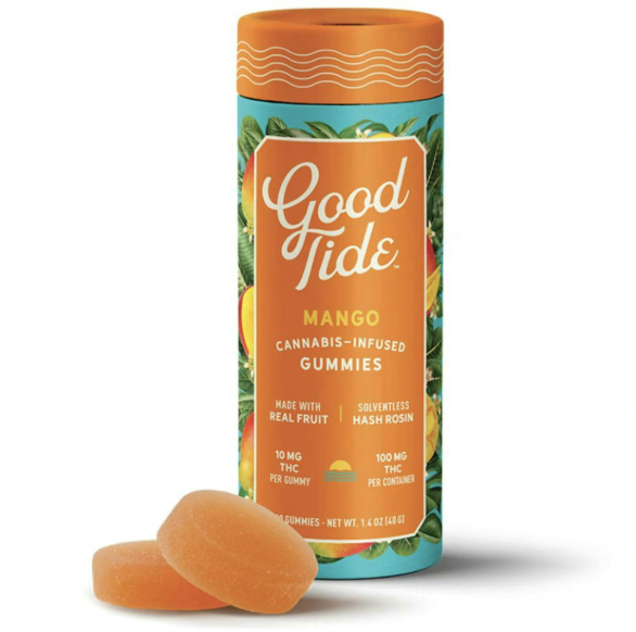 Photograph of product: Good Tide | Mango | 200MG au chocolat Rosin Gummies