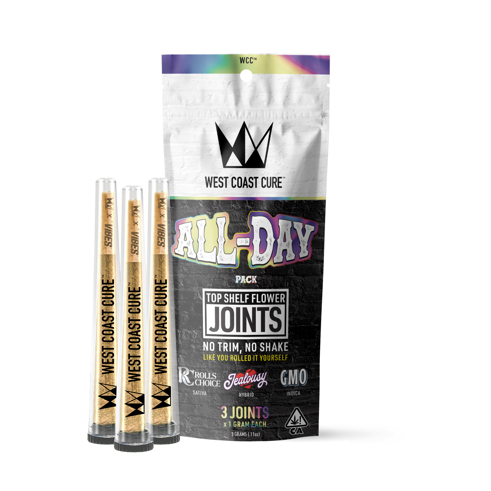 Photograph of product: ALL DAY PACK 3G 3 PACK PREROLLS