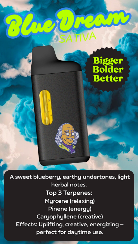 Photograph of product: Franklin Fields | Blue Dream Disposable