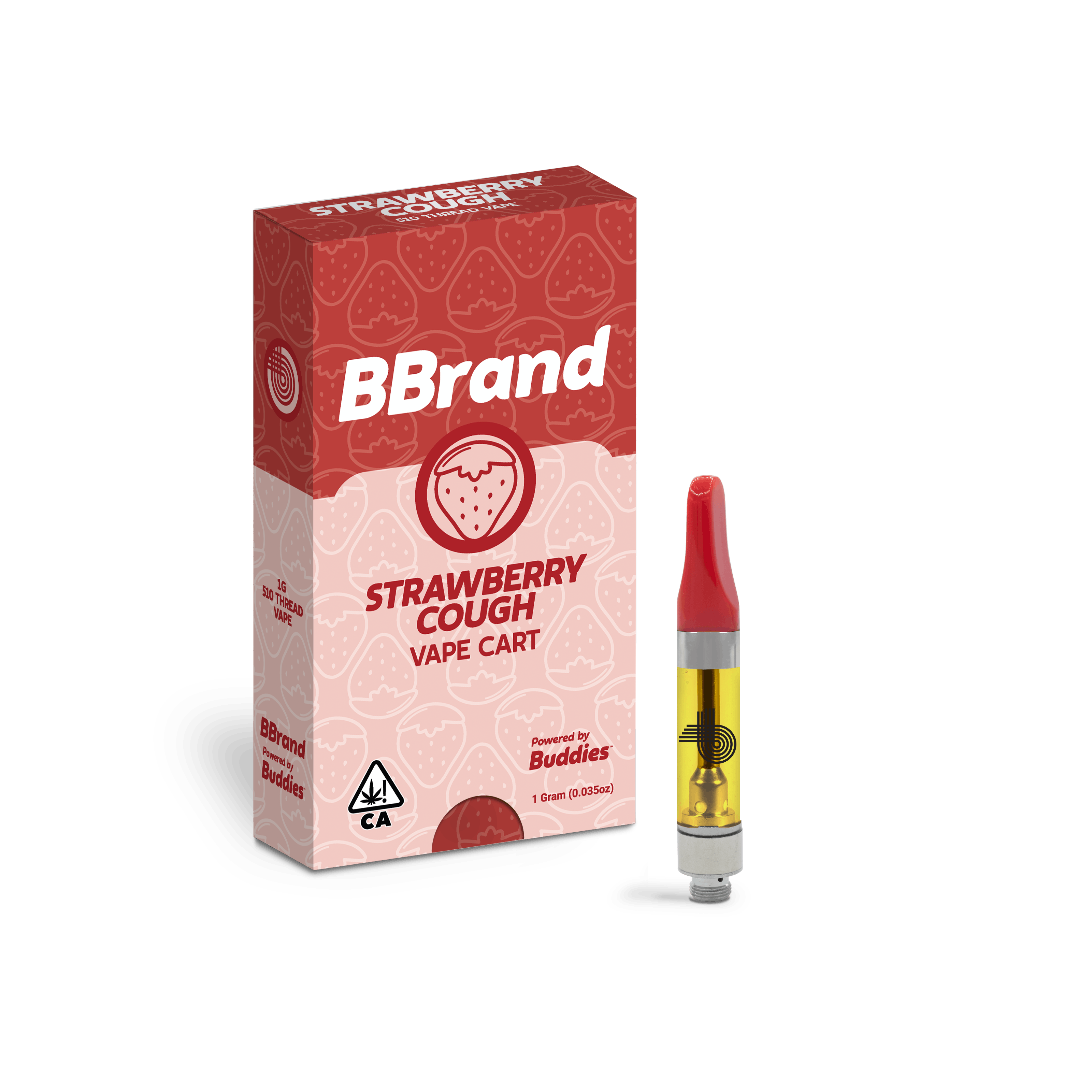 Photograph of product: Buddies - BBrand - Strawberry Cough - Vape Cart - 1.0g
