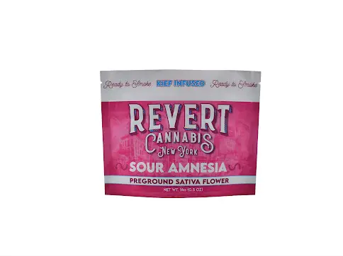 Photograph of product: Revert - 14g Kief Infused Ground Flower - Sour Amnesia - Oui'd