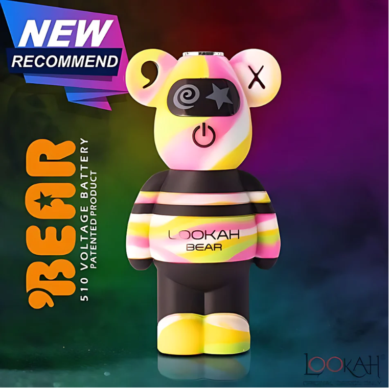 Photograph of product: Lookah Bear Battery (Yellow Tiedye)