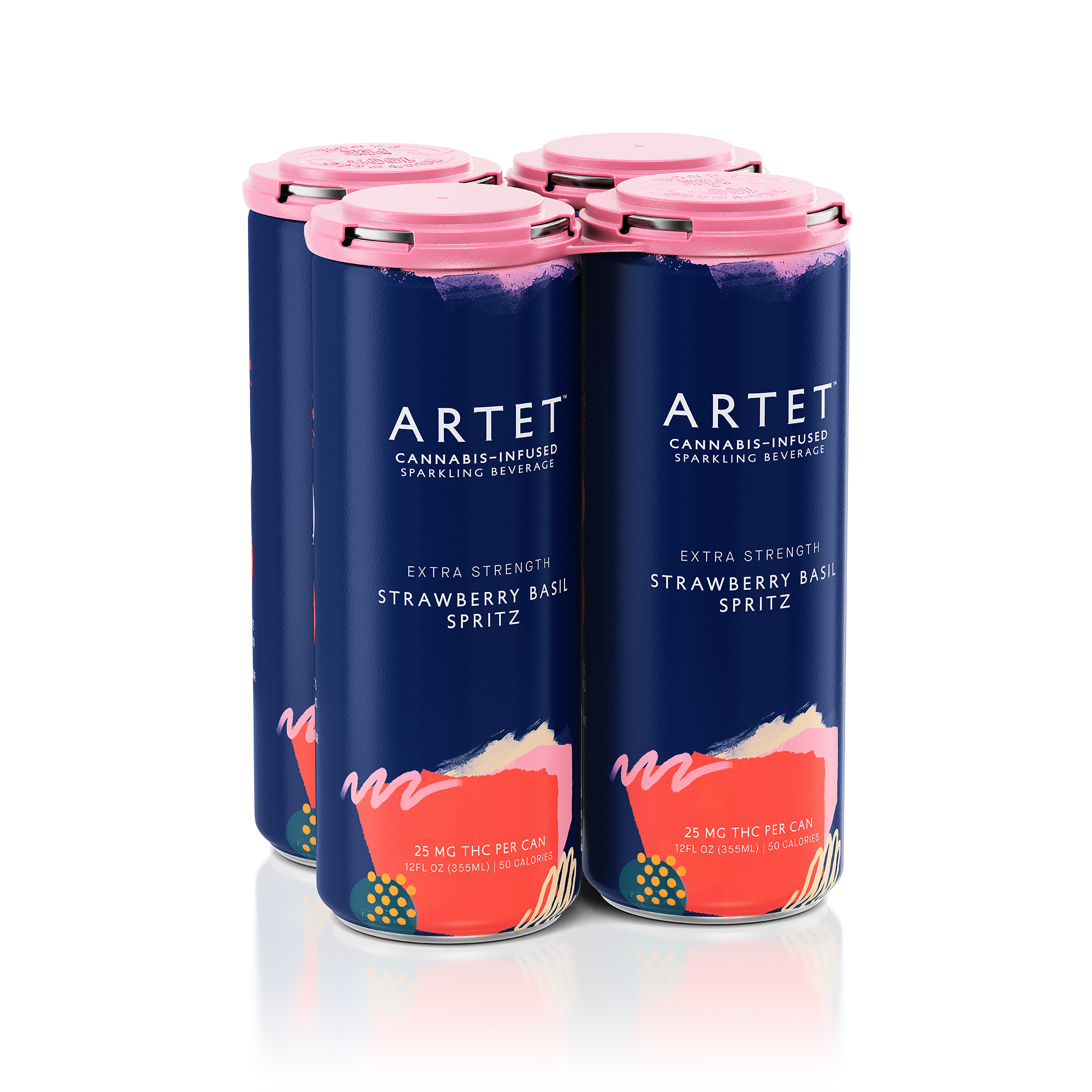 Photograph of Product: ARTET Drink 100mg: Strawberry Basil Spritz 12oz 4pk