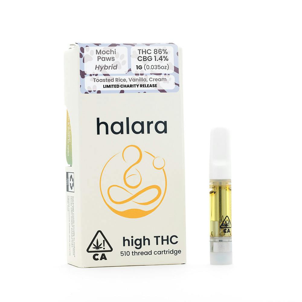 Photograph of product: 1g Mochi Paws (Hybrid) High THC Cartridge - Charity Release THC:90% $35 or 2/$60