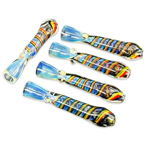 Photograph of product: 3" Rasta Swirl Chillum w/ Knobs