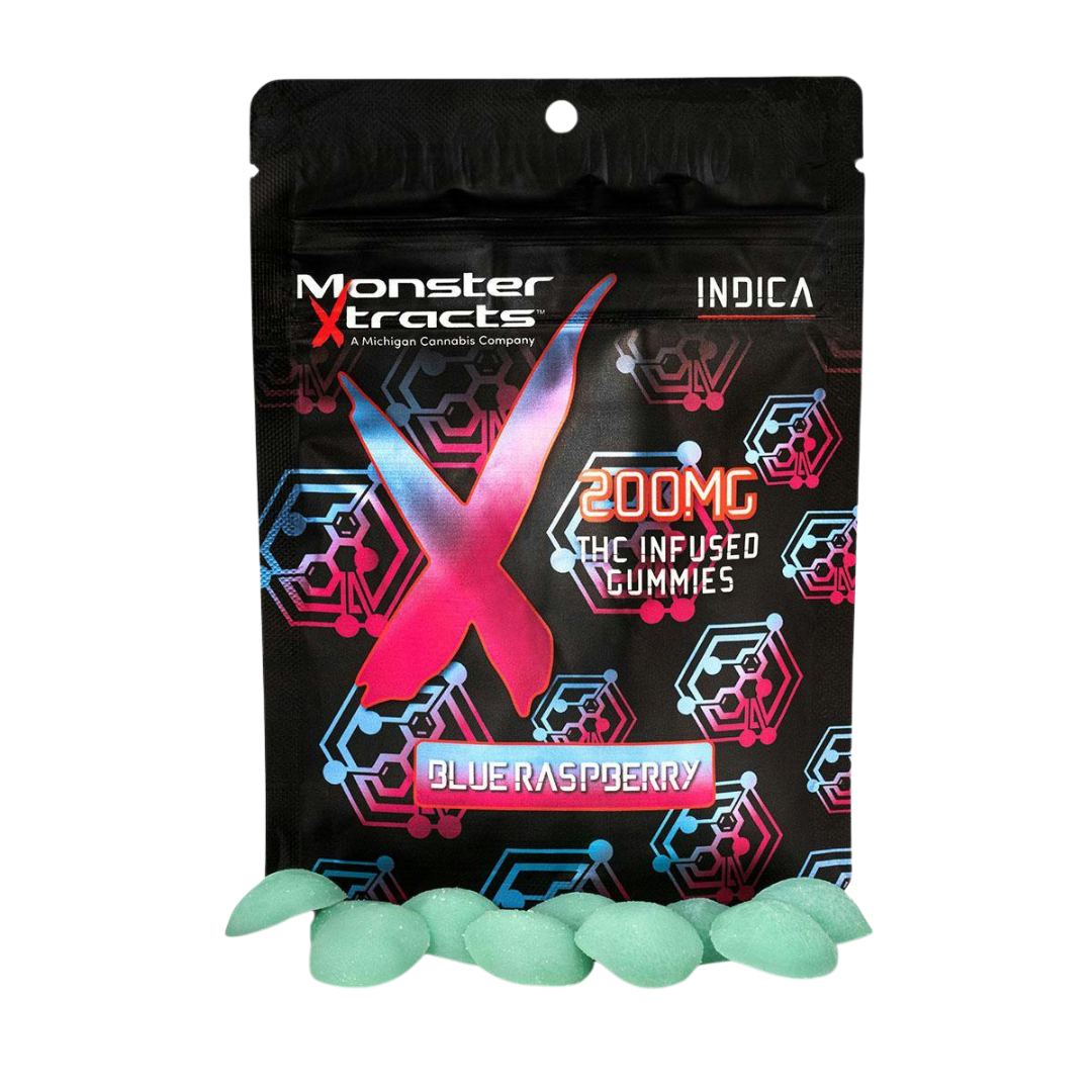 Photograph of product: Monster X | Blue Raspberry Gummies | 10x20mg | 200mg