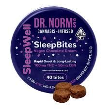 Photograph of product: [Dr. Norms] Sleep Bites - 100mg - Brownie Bites (I) - 