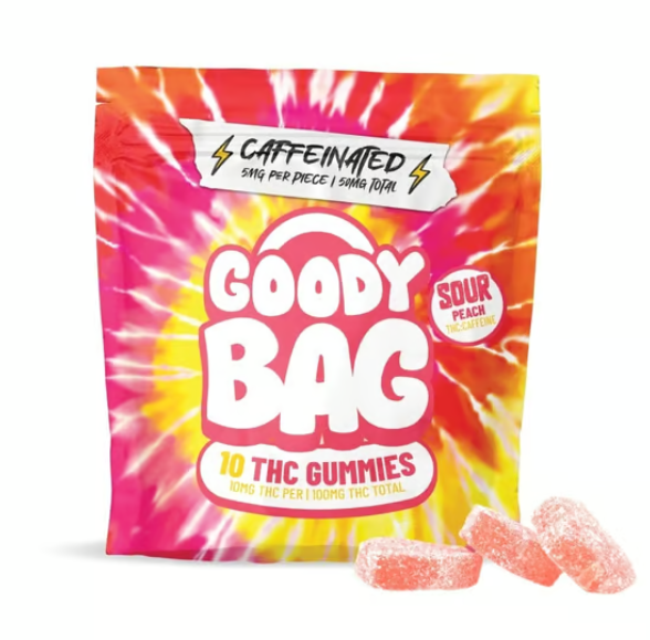Photograph of product: Edible* - Goody Bag - Sour Power Peach (S) - 100mg (5pk)