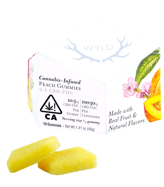 Photograph of product: Peach 2:1 CBD:TH-oui (H)- Gummy Pack - Retail