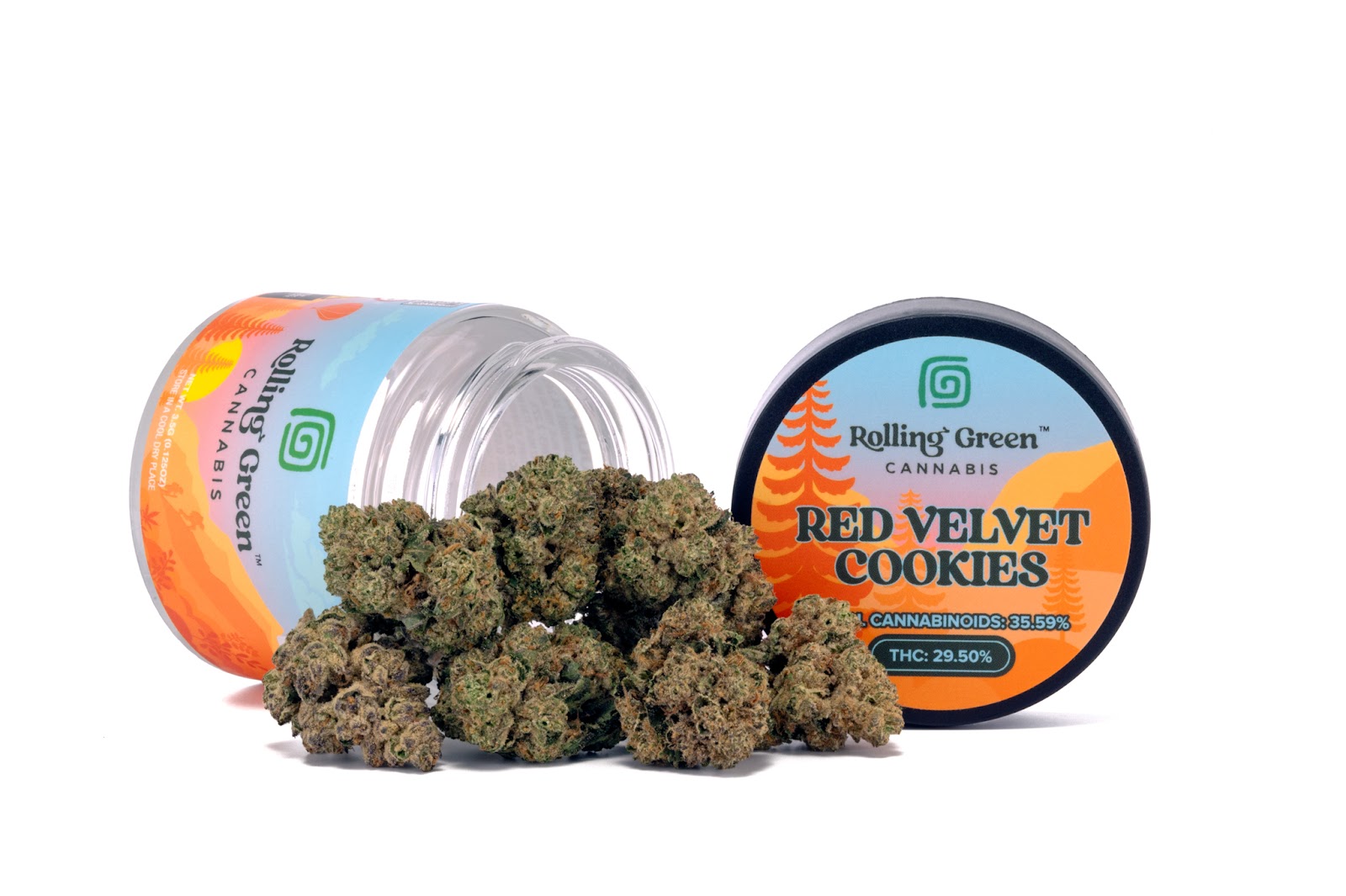 Photograph of product: Red Velvet  Cookies Jar Rolling  Green - 3.5g