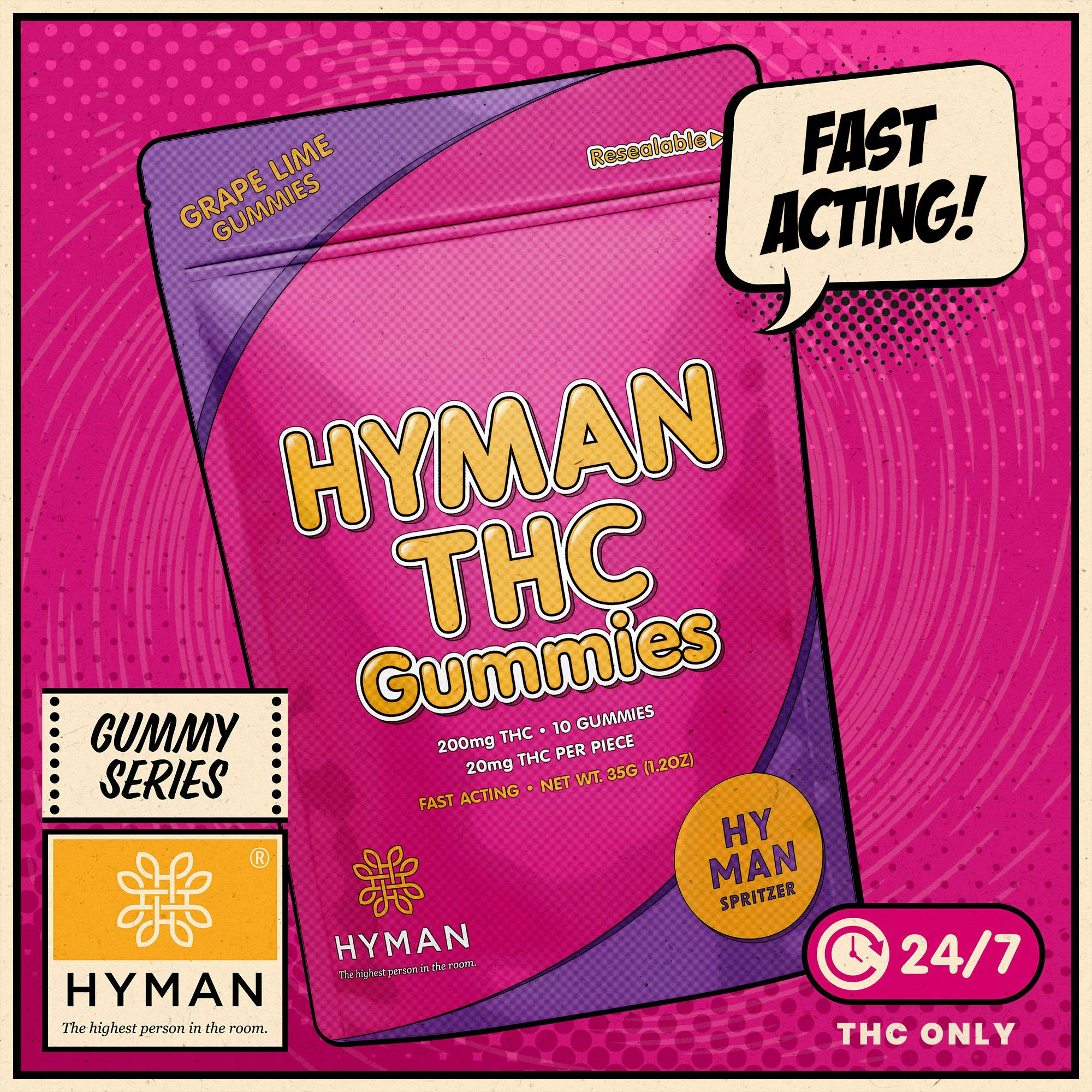 Photograph of product: HYMAN Spritzer | ALL DAY  Fast Acting 200mg Gummies | HYMAN | REC