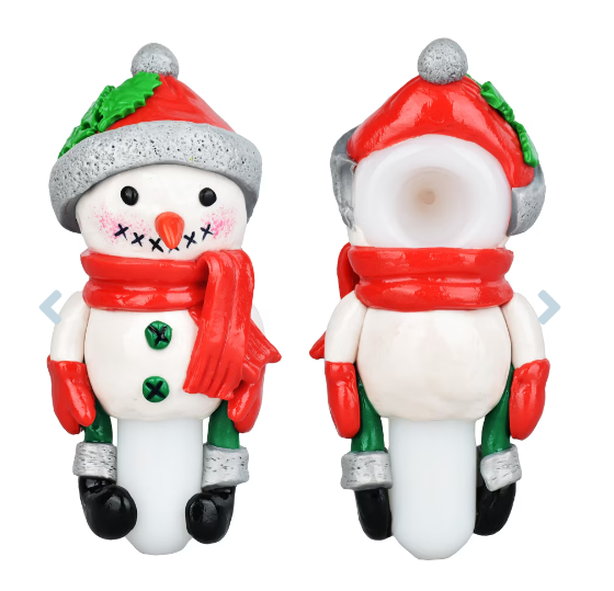 Photograph of product: Snowman Resin & Glass Hand Pipe | 5.5"