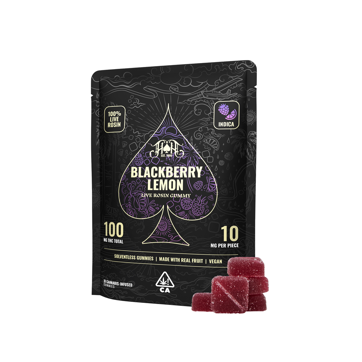 Photograph of product: Blackberry Lemon | Live Rosin Gummies | 100mg TH-oui