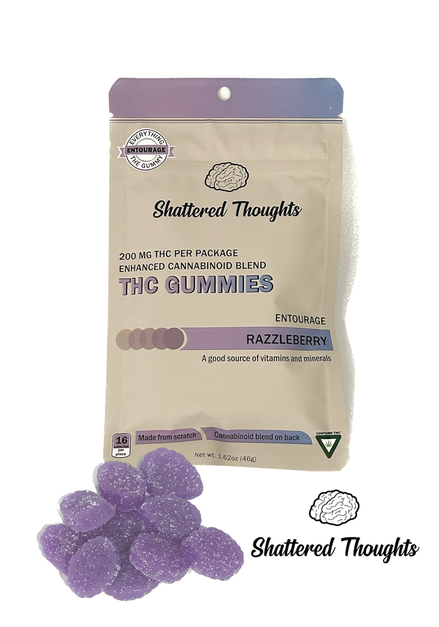 Photograph of product: 200mg | Razzleberry | Entourage Gummies