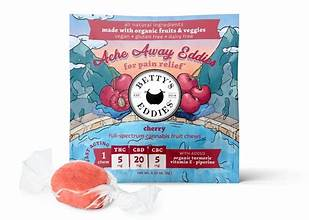 Photograph of product: Cherry Ache Away 4:1:1 CBD:CBC:TH-oui | Chews | 10pk of 5mg*