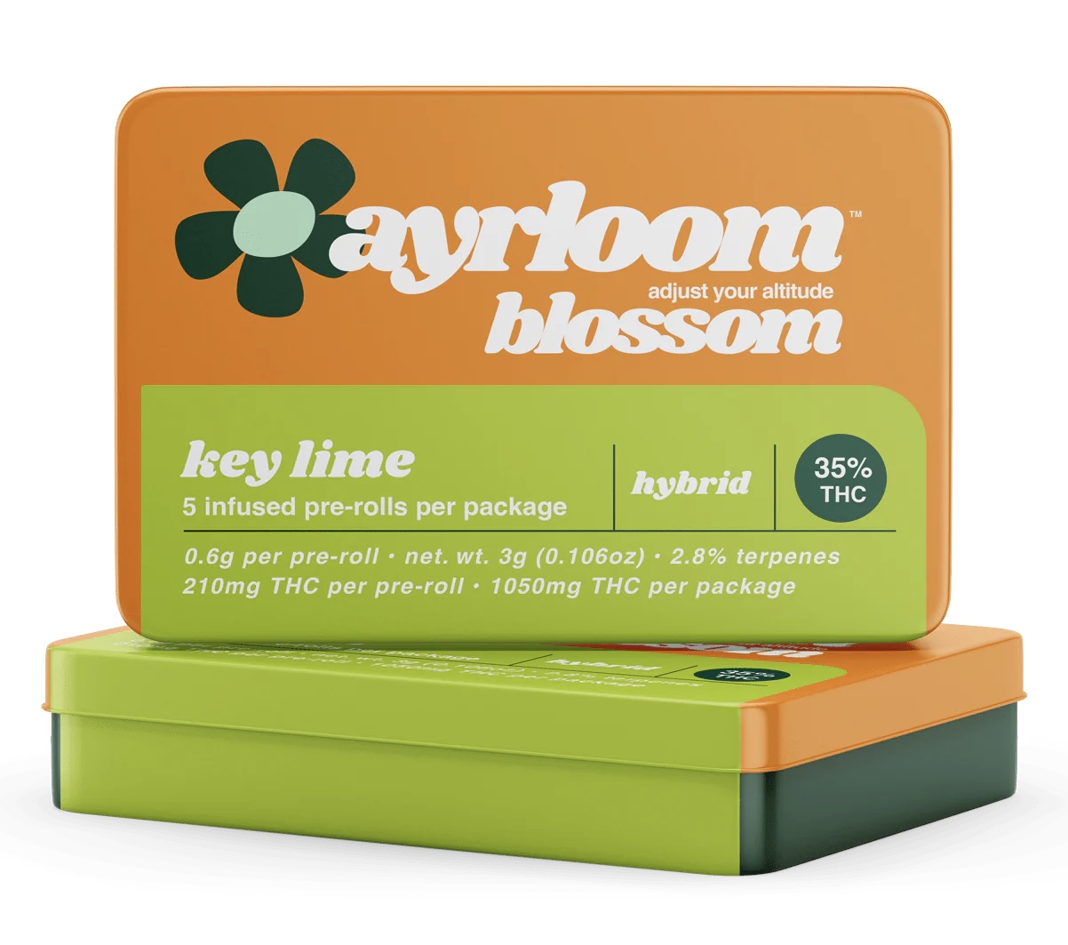 Photograph of product: Ayrloom Key Lime 5pk Infused Prerolls