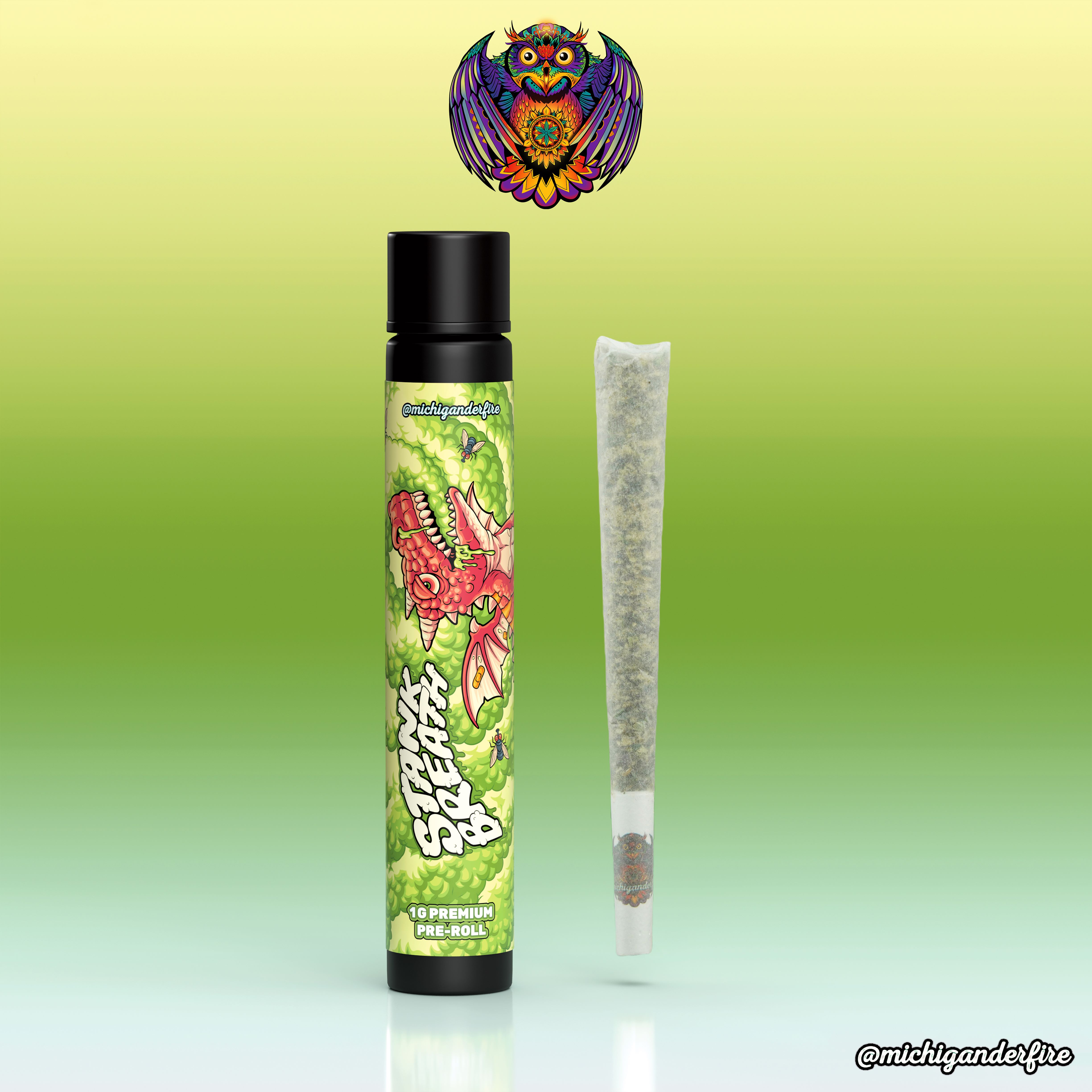 Photograph of product: Michigander Fire Stank Breath Pre-Roll