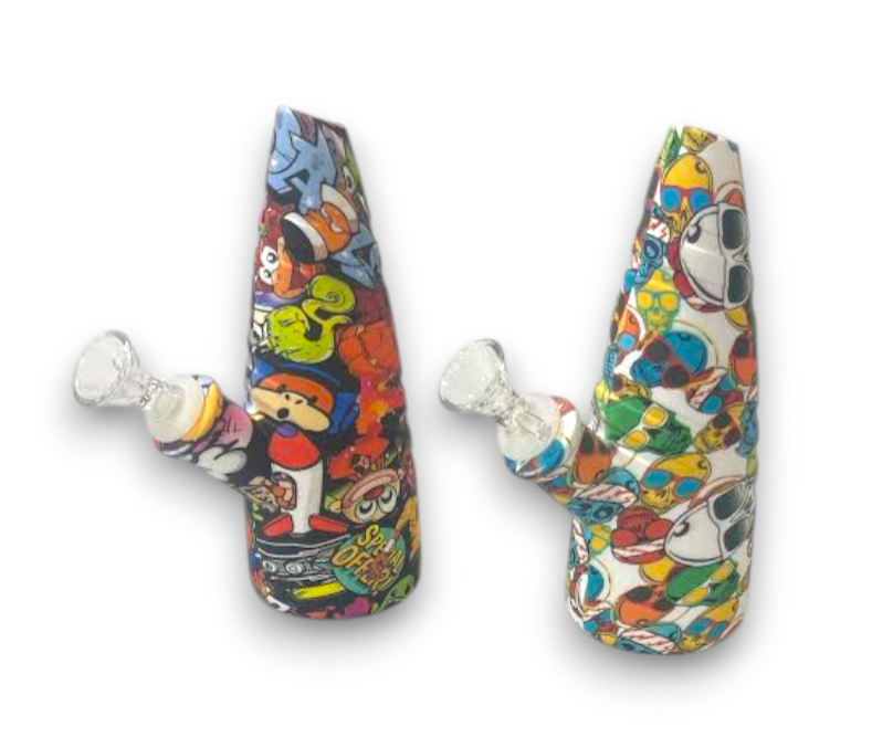 Photograph of product: 7" Silicone Water Pipe - Assorted Print