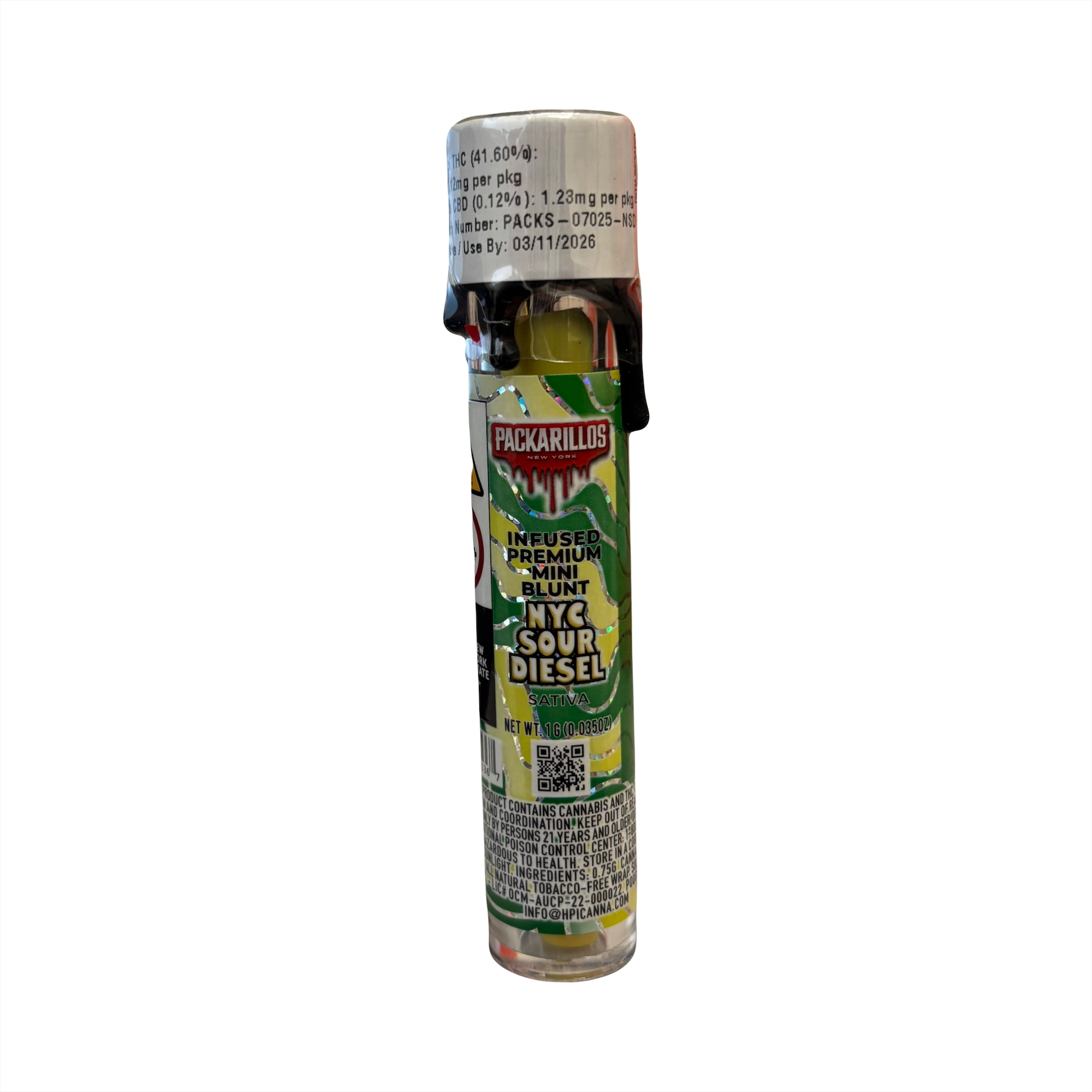 Photograph of product: Packs - NYC Sour Diesel - Packarillo - 1g Infused Blunt