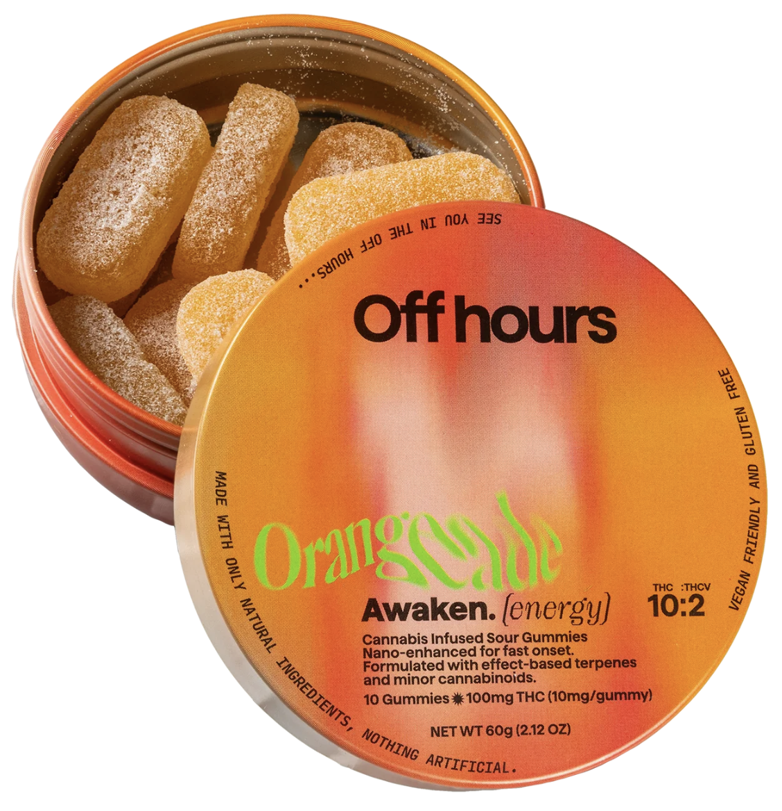 Photograph of product: E14 | "Awaken" Orangeade Gummies | Off Hours