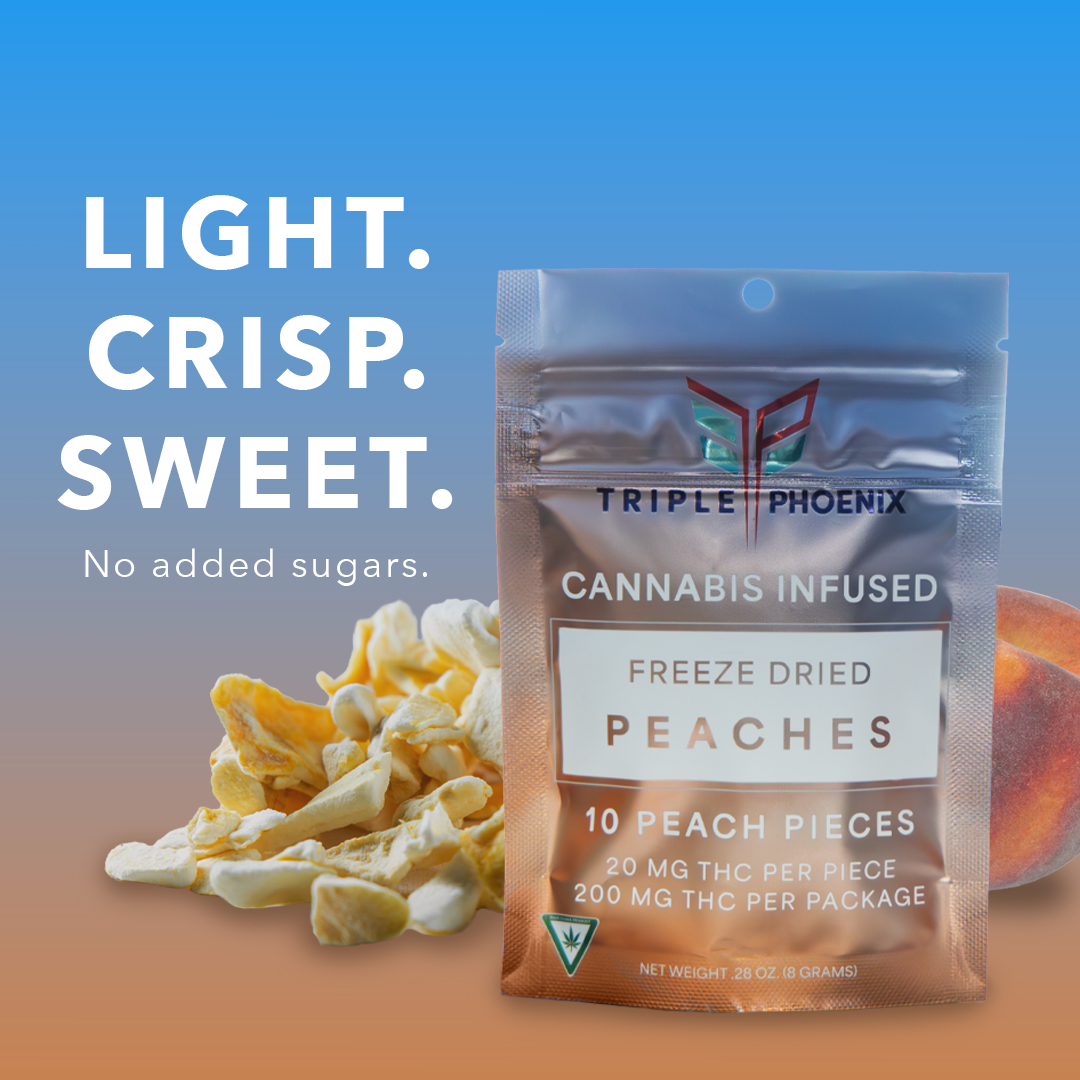 Photograph of product: 200MG FREEZE DRIED PEACHES INFUSED