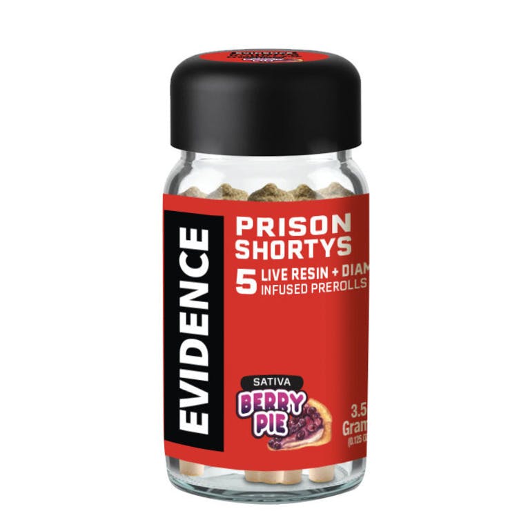 Photograph of product: BERRY PIE .7G LIVE RESIN AND DIAMOND INFUSED PREROLL 5 PACK