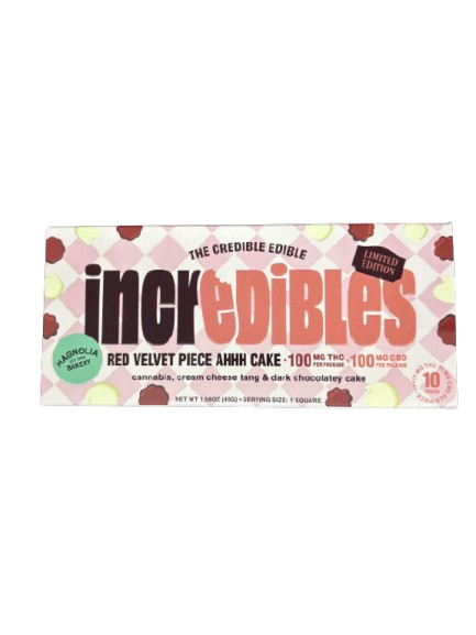 Photograph of product: Incredibles x Magnolia Bakery | Red Velvet Piece Ahhh Cake | 10pk x 10mg | 100mg | 100mg
