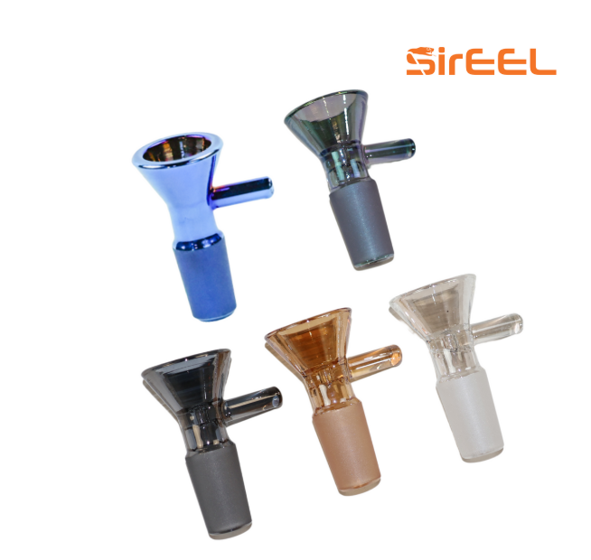 Photograph of product: SirEEL | Bowl Head | Iridized Martini Flower Bowl w/ Handle 14MM | Assorted Colors