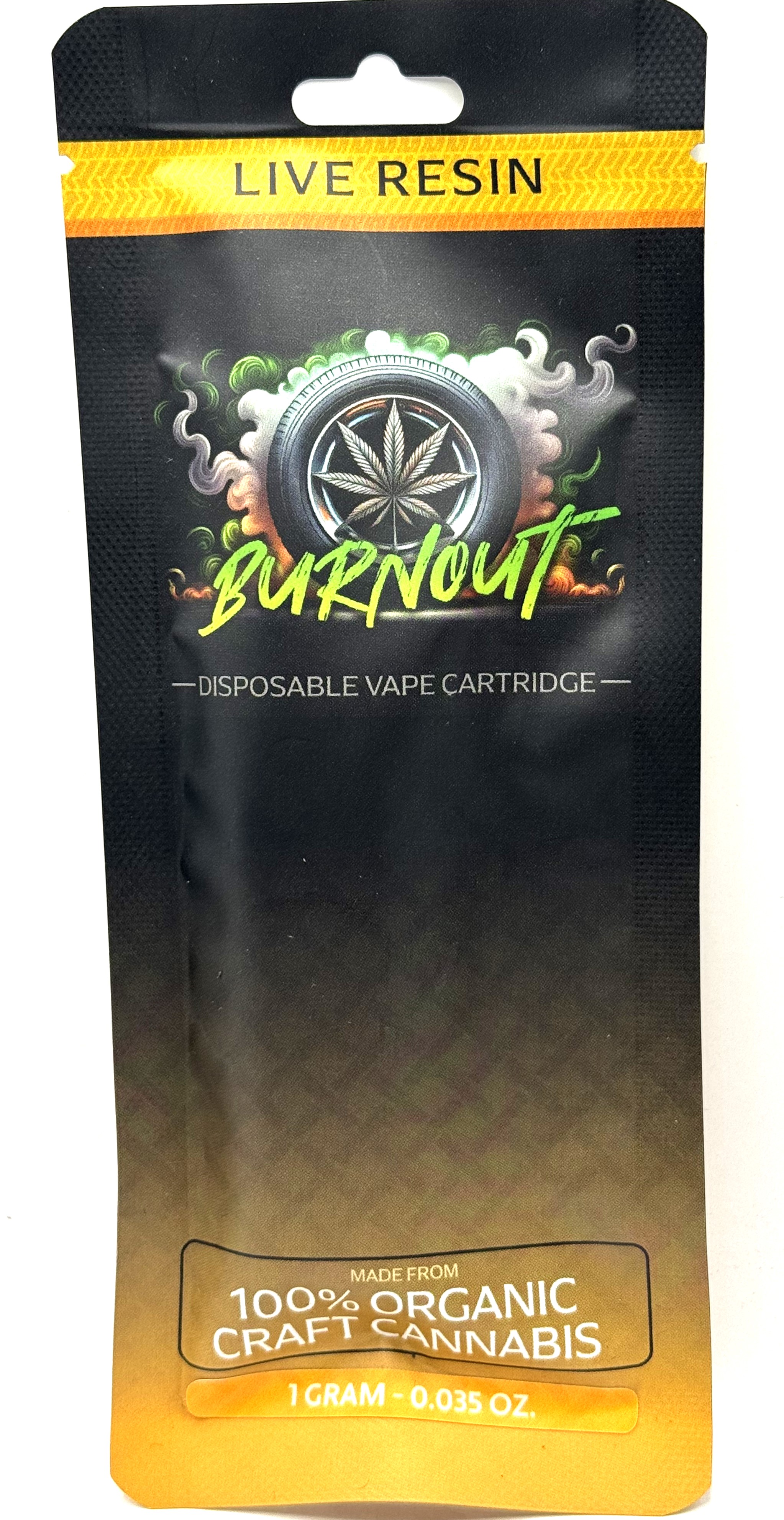 Photograph of product: Burnout | Trainwreck | 1G Live Resin Disposable