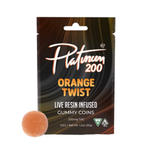 Photograph of product: Platinum Vape | 200mg Live Resin Gummies | Orange Twist
