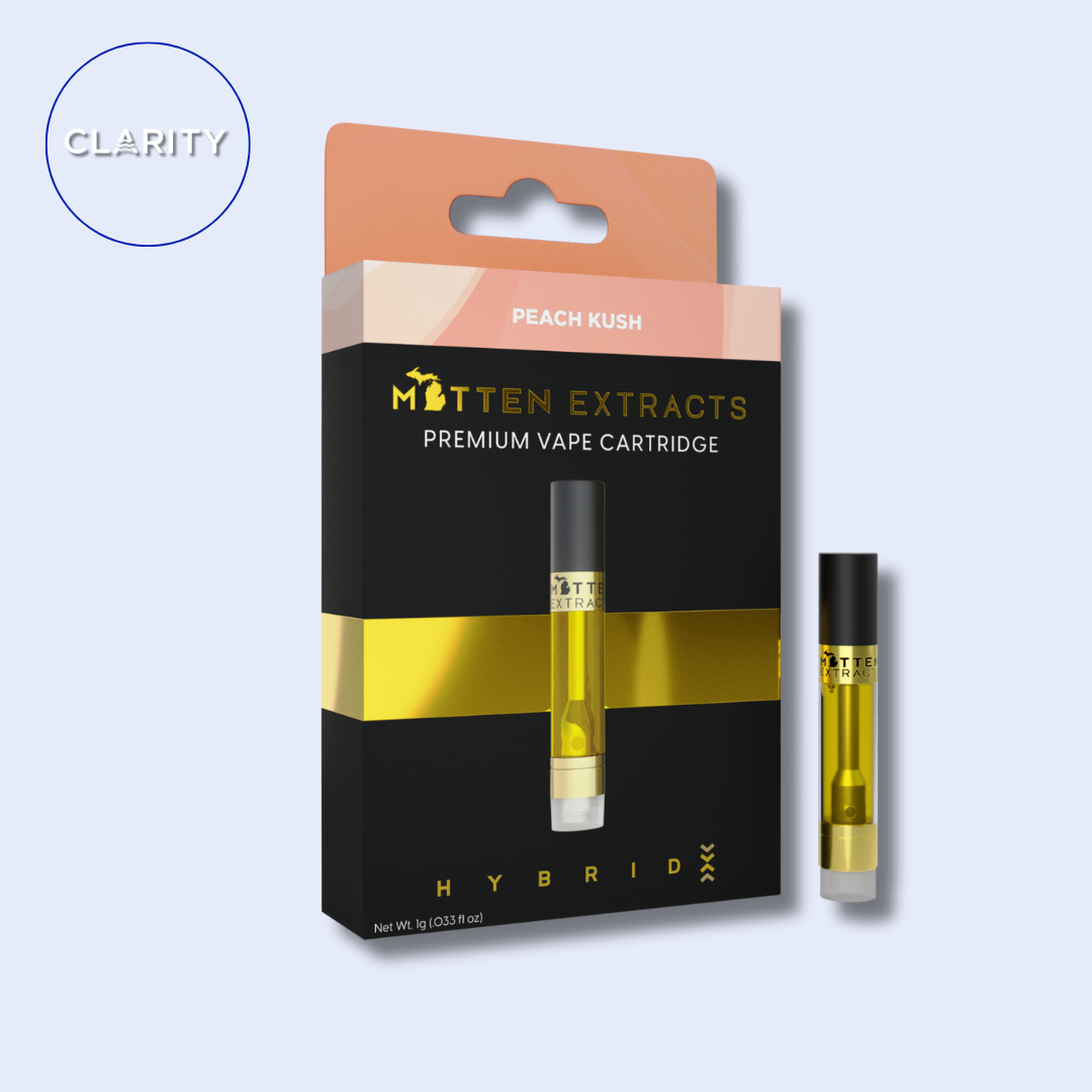 Photograph of product: Mitten Extracts Cartridge | Peach Kush