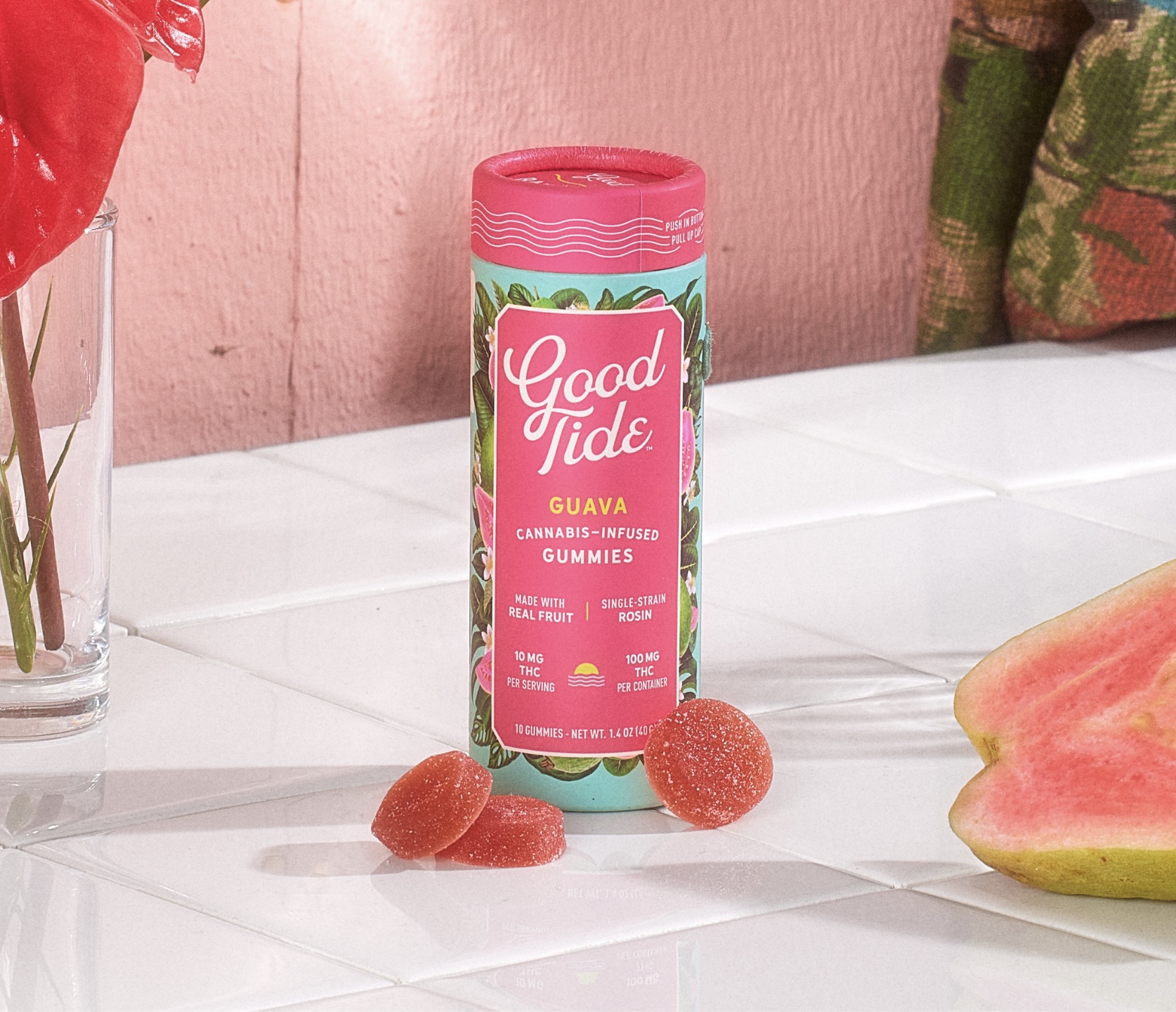 Photograph of product: Good Tide | Edibles | Guava | Hybrid | 10pk | 100mg