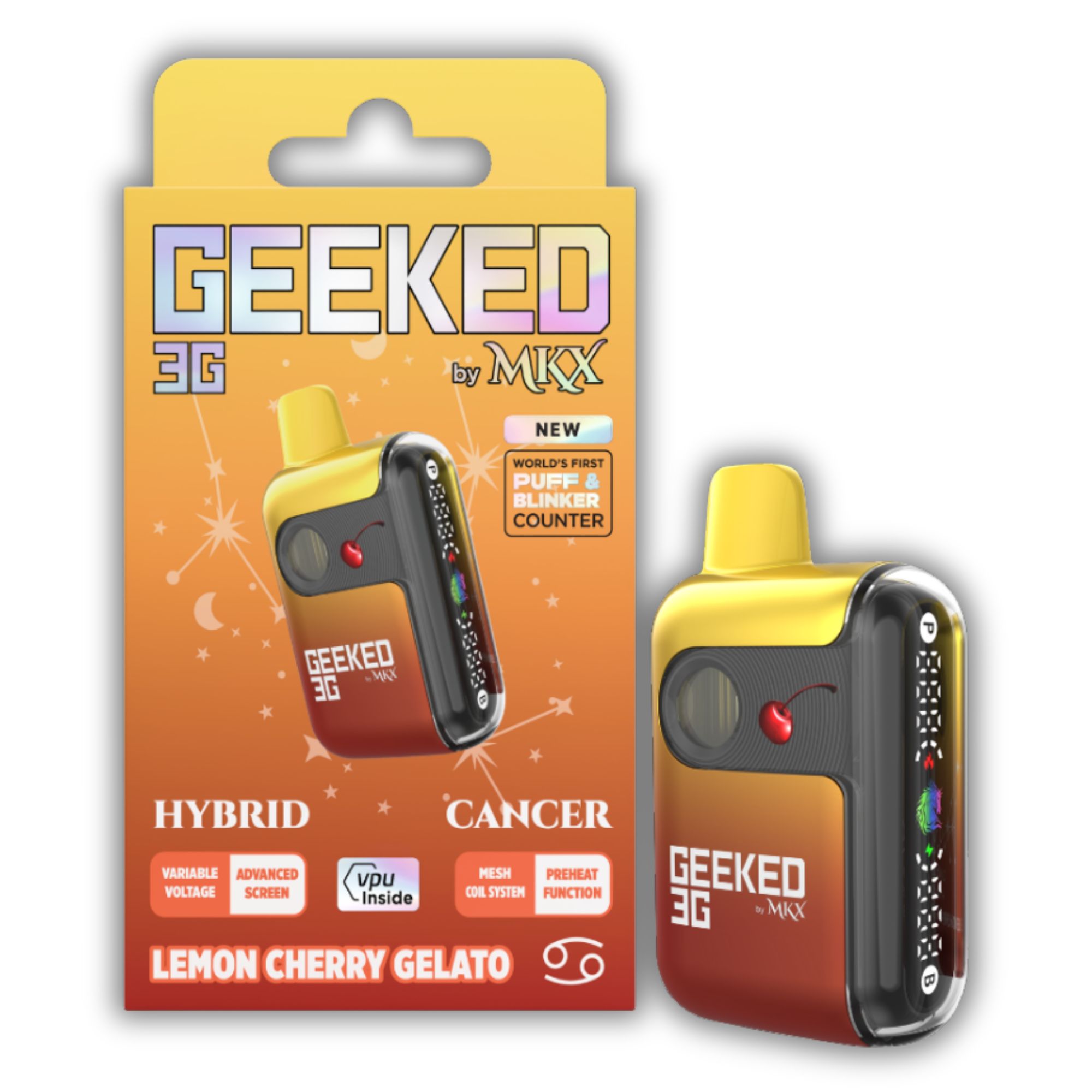 Photograph of product: MKX Geeked | Disposable | Lemon Cherry Gelato | 3g