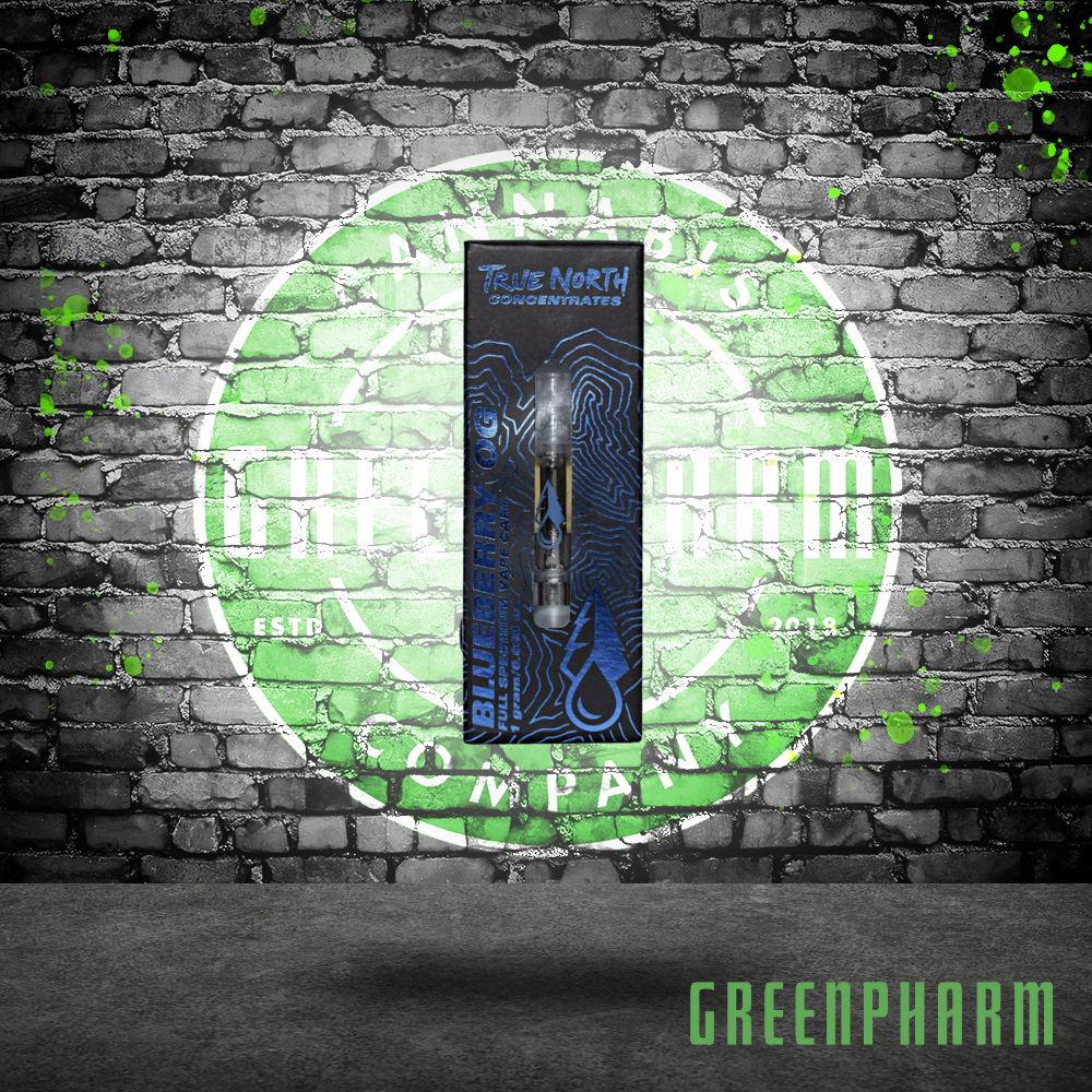 Photograph of product: True North Concentrates Blueberry OG Full Spectrum Vape Cart