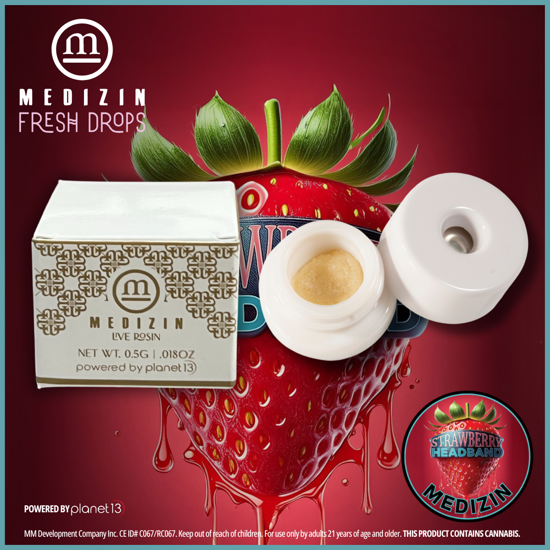 Photograph of product: Medizin Strawberry Headband .5g Live Rosin