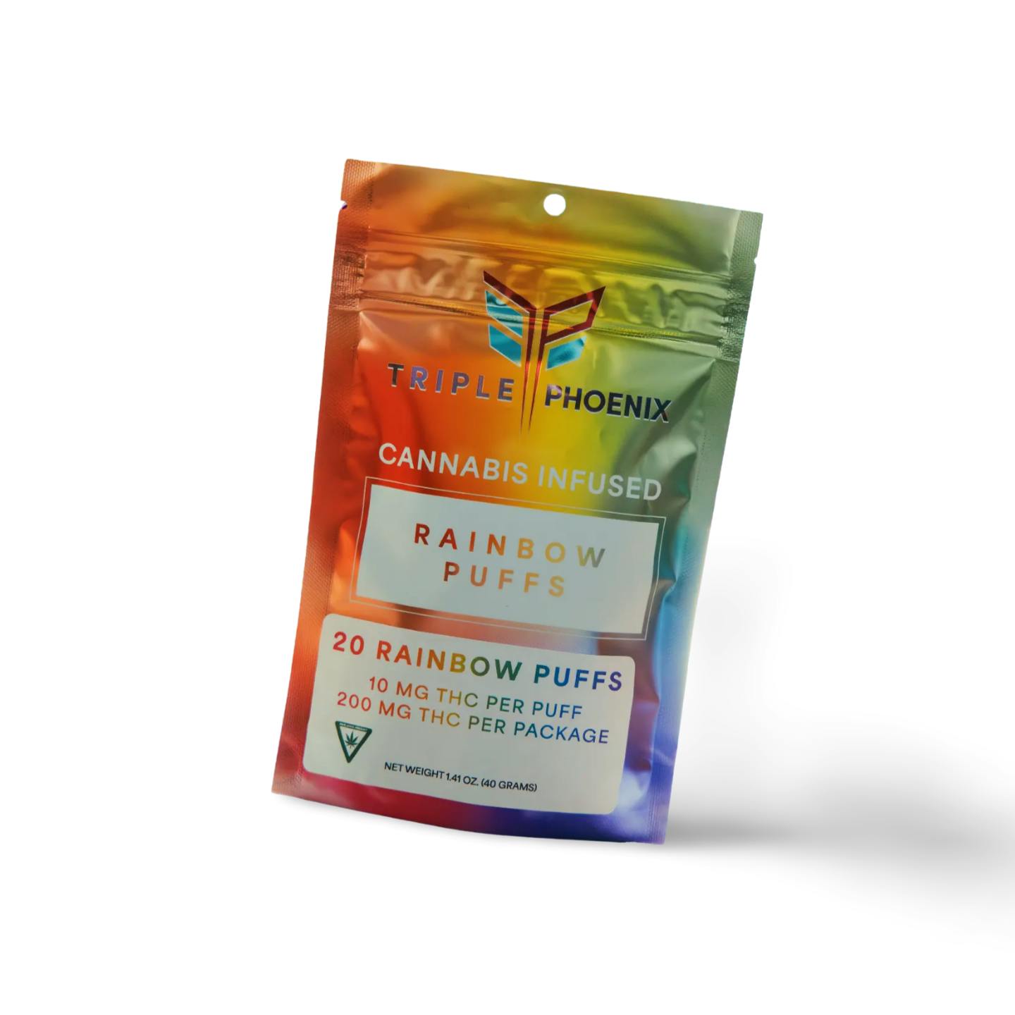 Photograph of product: TRIPLE PHOENIX | RAINBOW PUFFS | 200mg INFUSED SNACKS