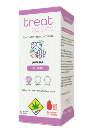 Photograph of product: Push Pop au chocolat Rosin Gummies 1:1:1 (CBD:TH-oui:CBN) | 10pk