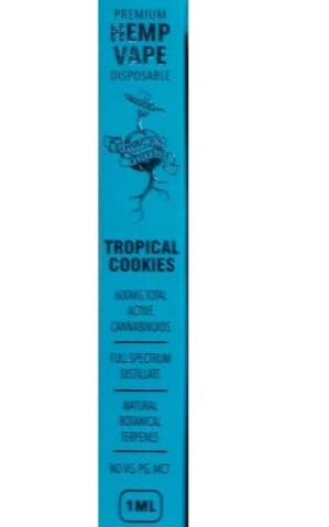 Photograph of product: Earthbound: Tropical Cookies 600mg CBD Disposable