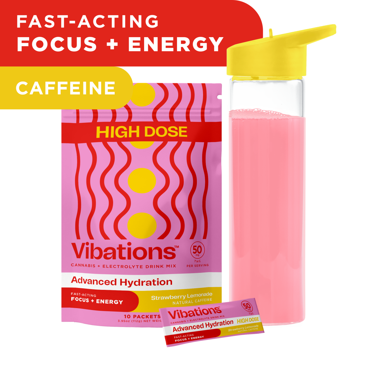 Photograph of product: Drinks - Vibations - Strawberry Lemonade - 10 Servings, 50mg TH-oui