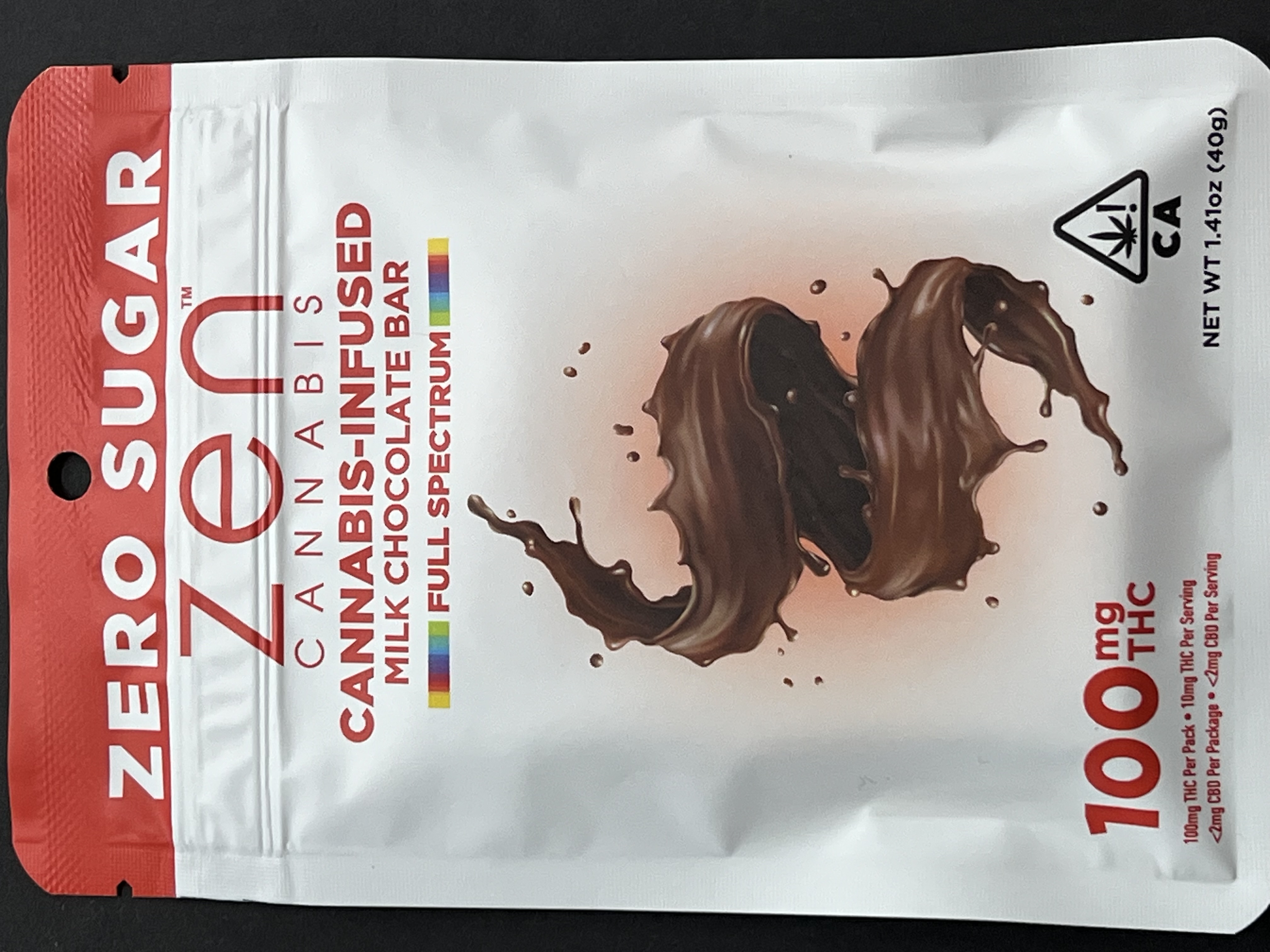 Photograph of product: ZEN - Sugar Free Milk Chocolate 100mg