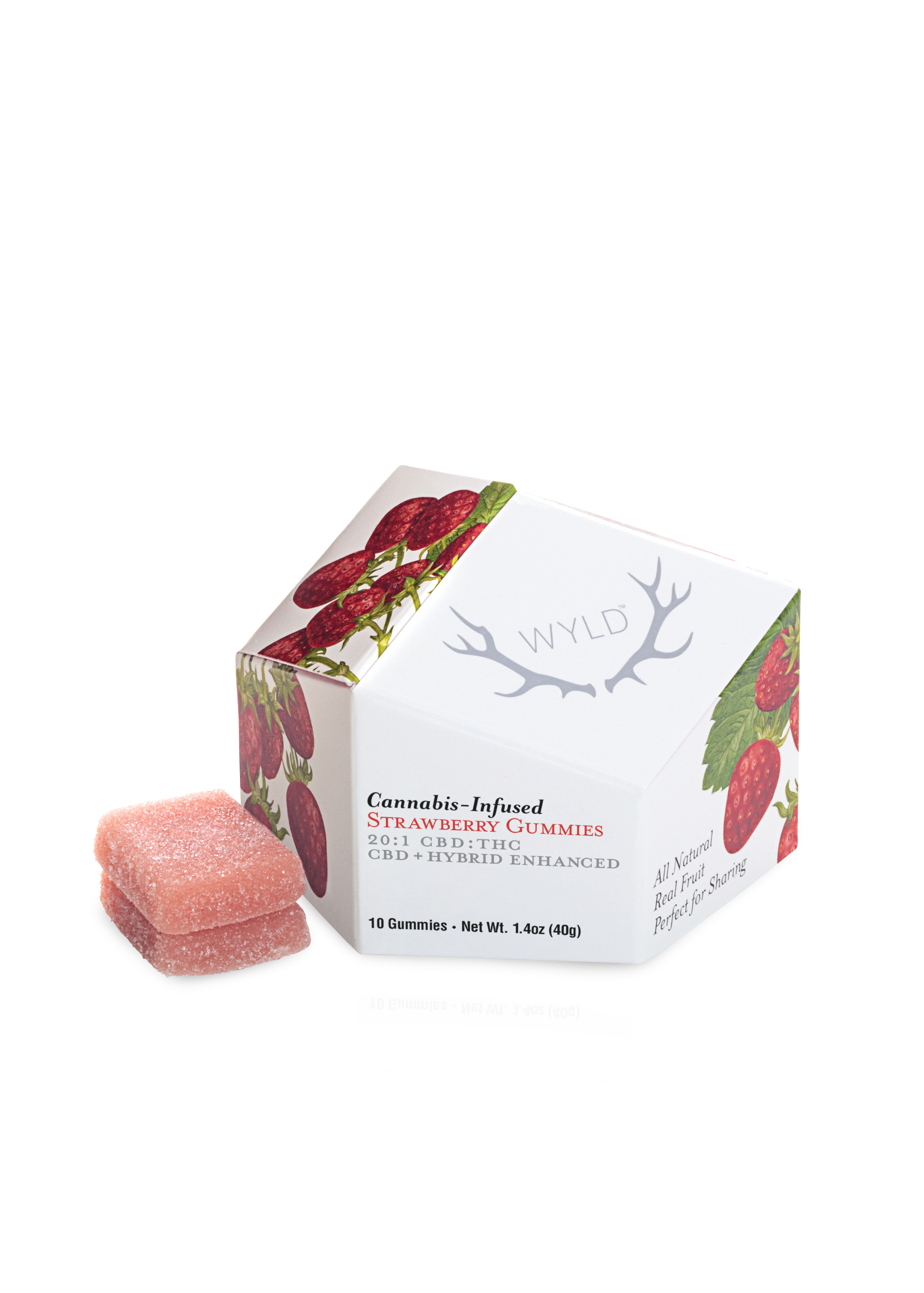 Photograph of product: Wyld - Strawberry - 10ct 20:1 (CBD:TH-oui) Gummies