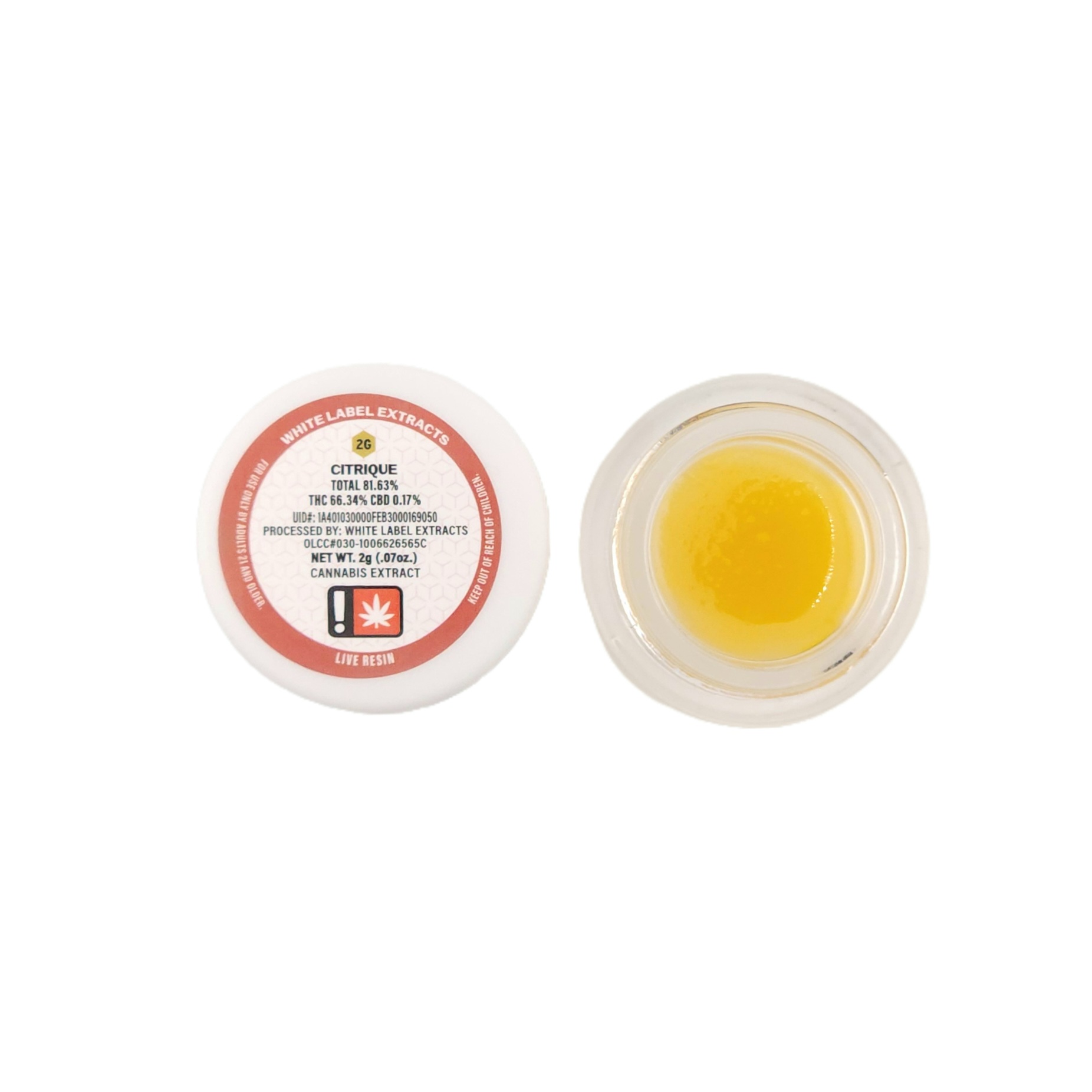 Photograph of product: White Label Extracts | 2g Live [H] | Citrique