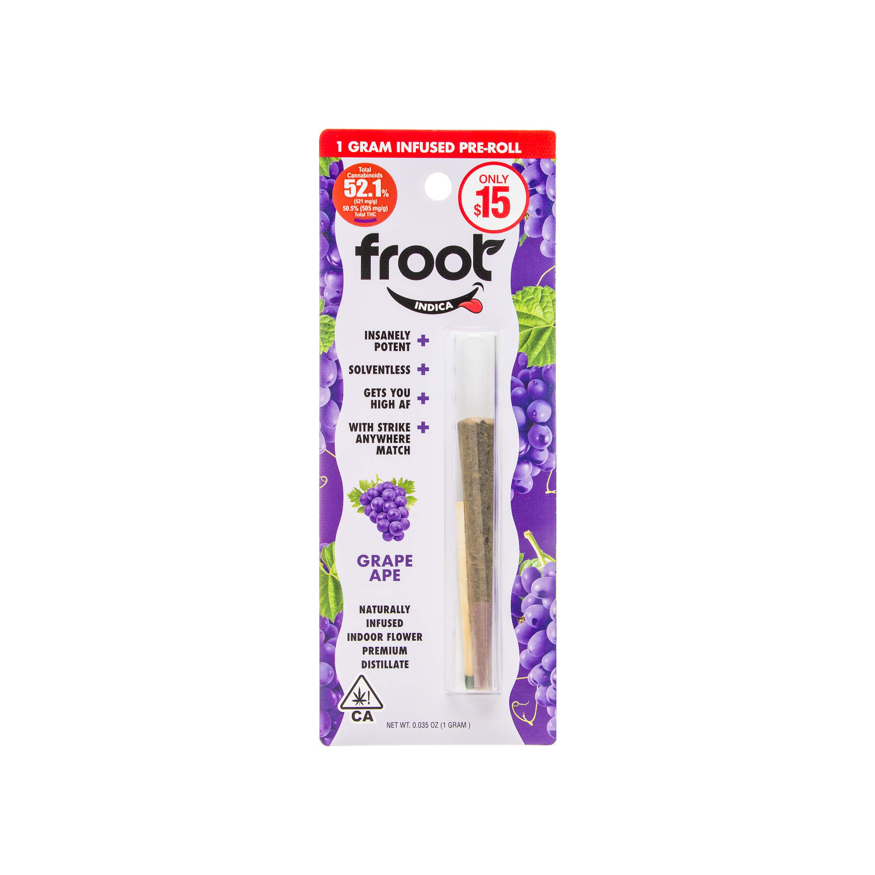 Photograph of product: Froot | Grape Ape Infused Pre-roll (1g)