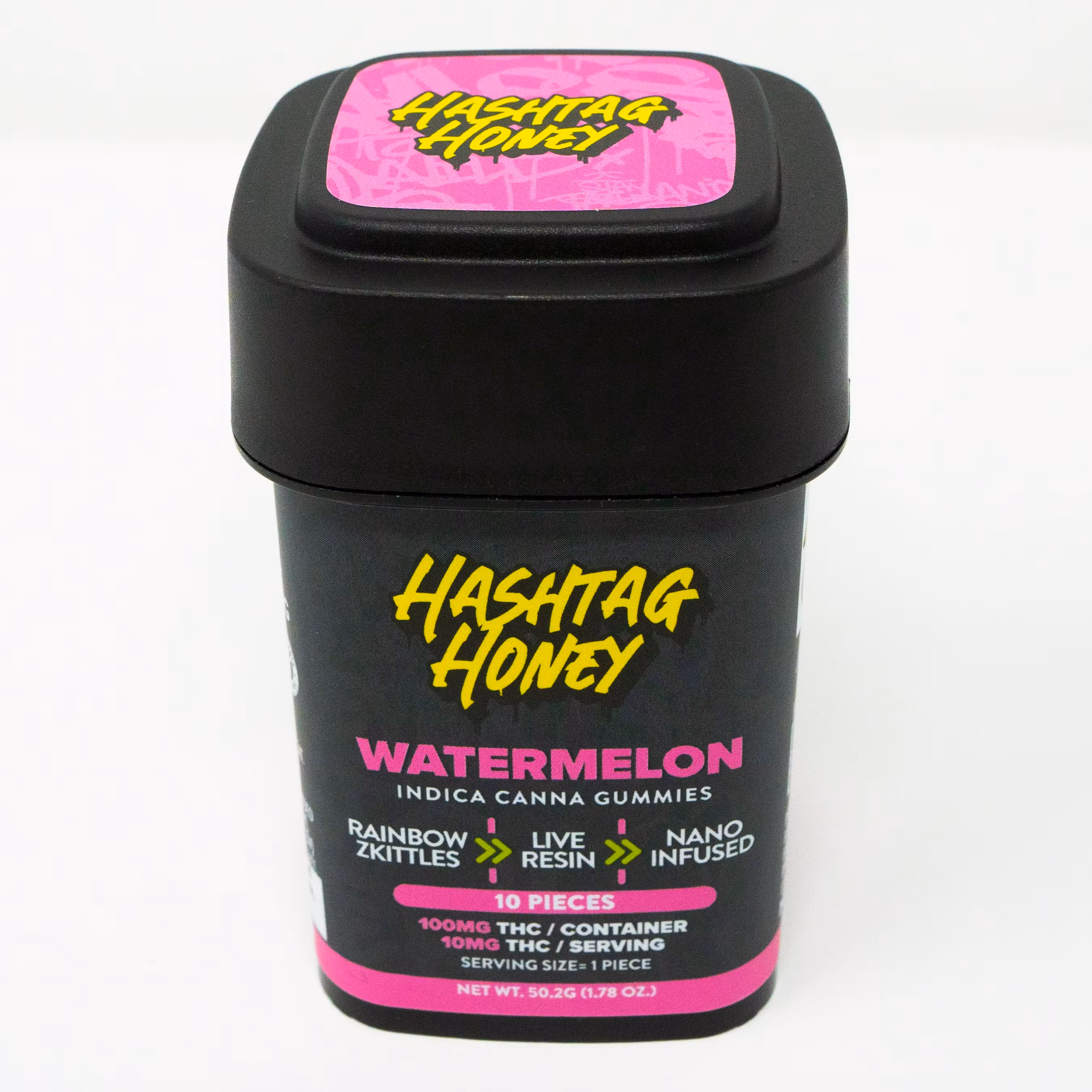Photograph of product: au chocolattag Honey - Watermelon - Live Resin Gummies 100mg