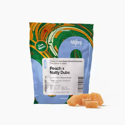 Photograph of product: Peach x Natty Dubs | Live Resin Gummies | 10pk | 100mg (I)