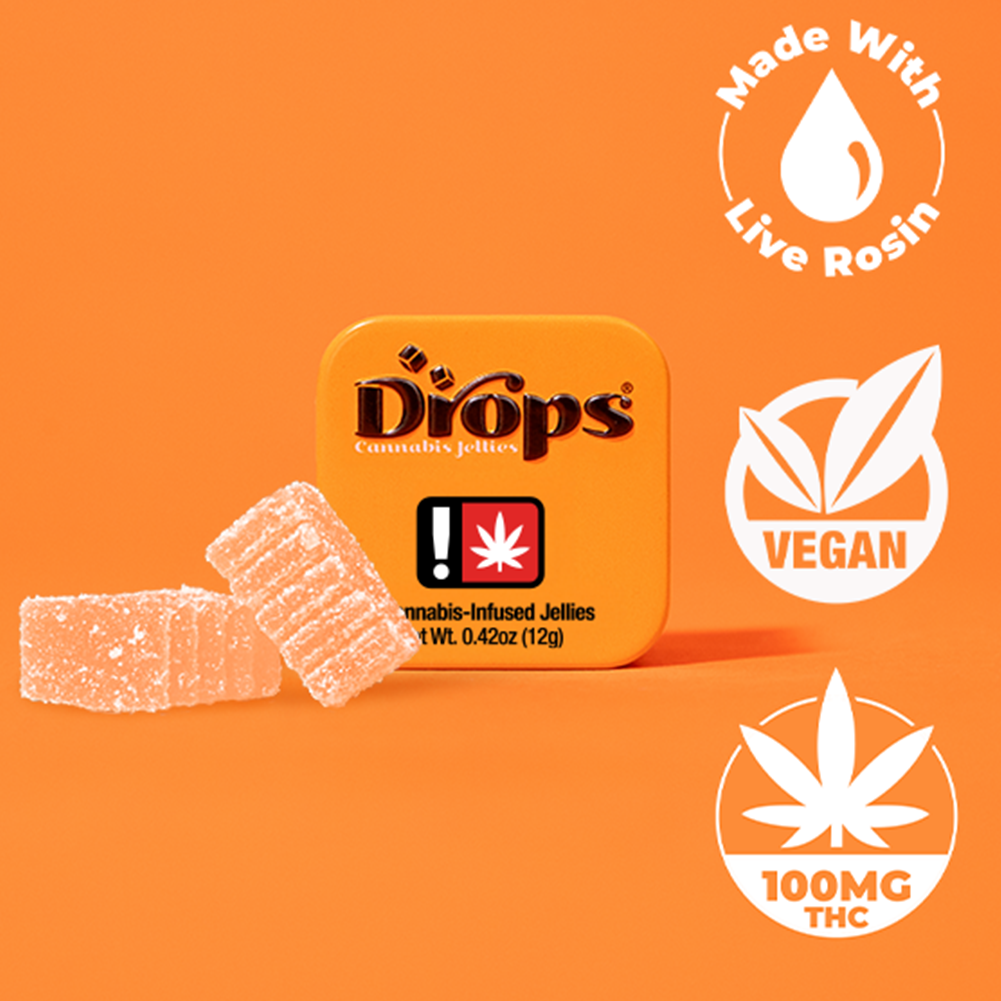 Photograph of product: Drops > 2pc Jellies 100mg > Creative > Orange